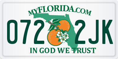 FL license plate 0722JK