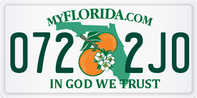 FL license plate 0722JO