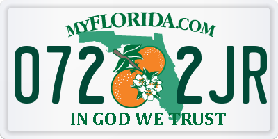 FL license plate 0722JR