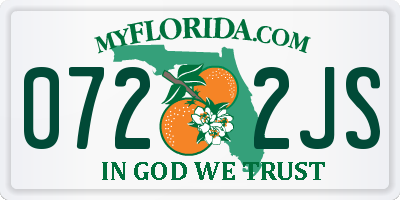 FL license plate 0722JS