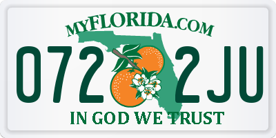 FL license plate 0722JU