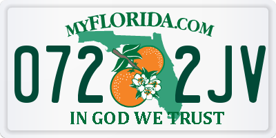 FL license plate 0722JV