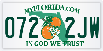 FL license plate 0722JW