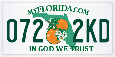 FL license plate 0722KD
