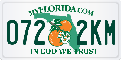 FL license plate 0722KM