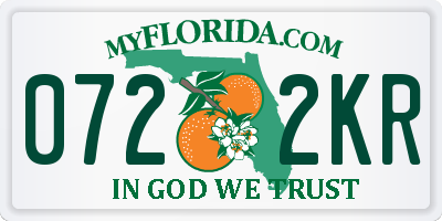 FL license plate 0722KR