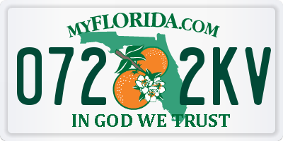 FL license plate 0722KV