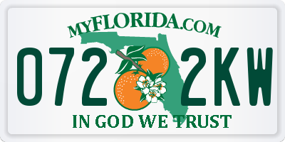 FL license plate 0722KW
