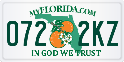 FL license plate 0722KZ