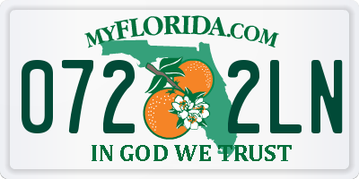 FL license plate 0722LN
