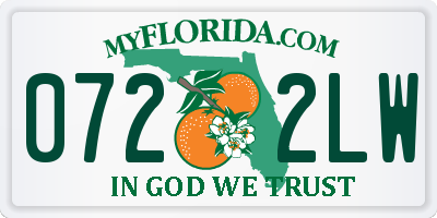 FL license plate 0722LW