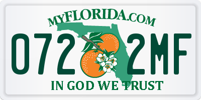 FL license plate 0722MF