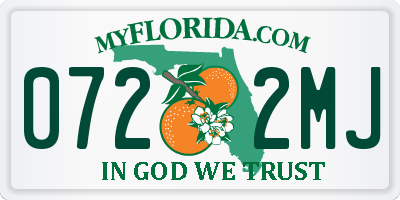 FL license plate 0722MJ