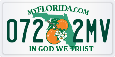 FL license plate 0722MV