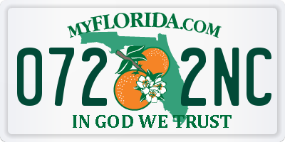 FL license plate 0722NC