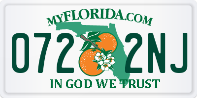FL license plate 0722NJ