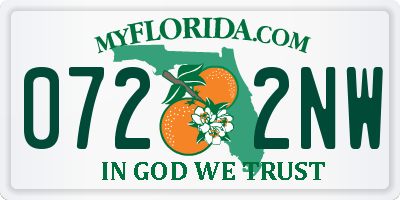 FL license plate 0722NW