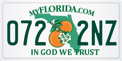 FL license plate 0722NZ