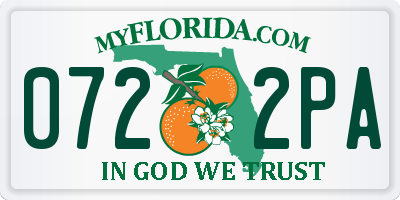 FL license plate 0722PA