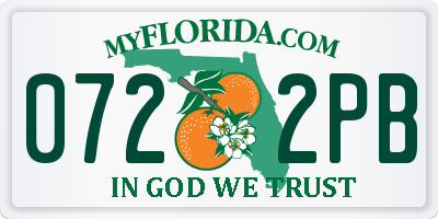FL license plate 0722PB