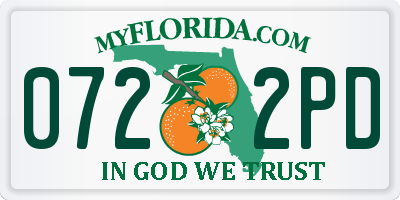 FL license plate 0722PD