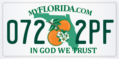 FL license plate 0722PF