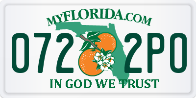 FL license plate 0722PO