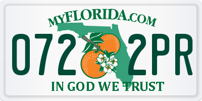 FL license plate 0722PR