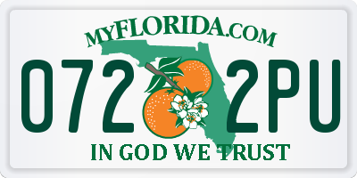FL license plate 0722PU