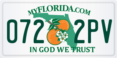 FL license plate 0722PV