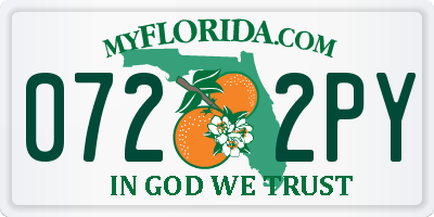 FL license plate 0722PY