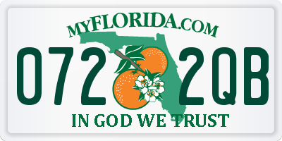 FL license plate 0722QB