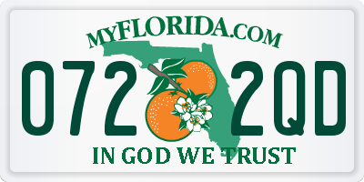 FL license plate 0722QD