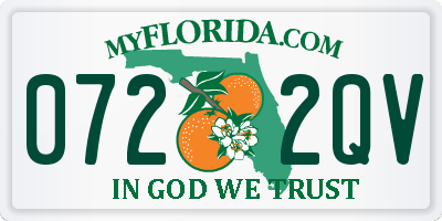 FL license plate 0722QV
