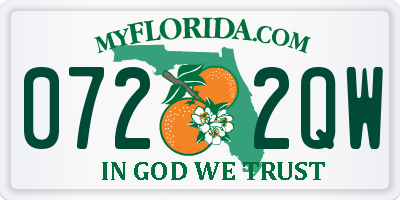 FL license plate 0722QW