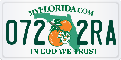FL license plate 0722RA