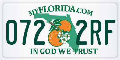 FL license plate 0722RF