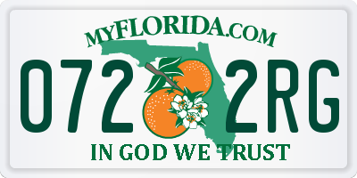 FL license plate 0722RG