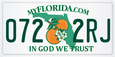 FL license plate 0722RJ