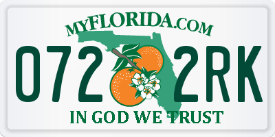 FL license plate 0722RK