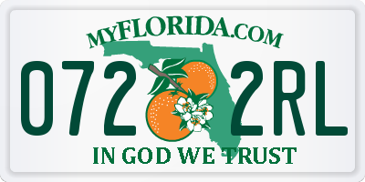 FL license plate 0722RL