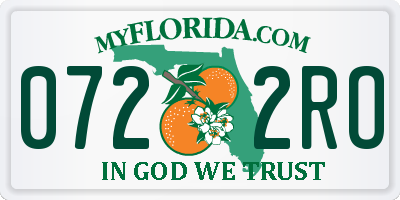 FL license plate 0722RO