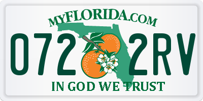 FL license plate 0722RV