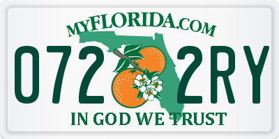 FL license plate 0722RY