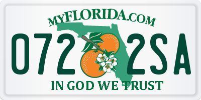 FL license plate 0722SA