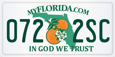 FL license plate 0722SC