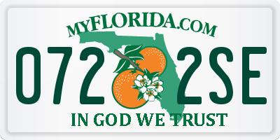 FL license plate 0722SE
