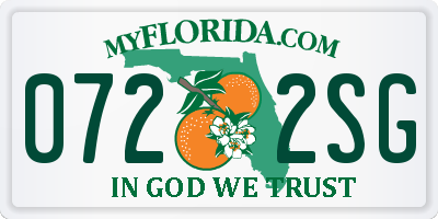 FL license plate 0722SG