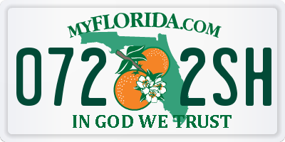 FL license plate 0722SH