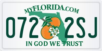 FL license plate 0722SJ